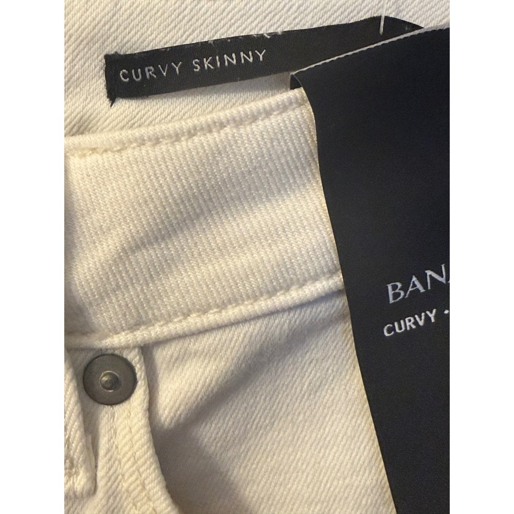 Banana Republic Curvy Skinny Ankle Jeans Womens 28L White Mid Rise Premium Denim - Picture 5 of 8